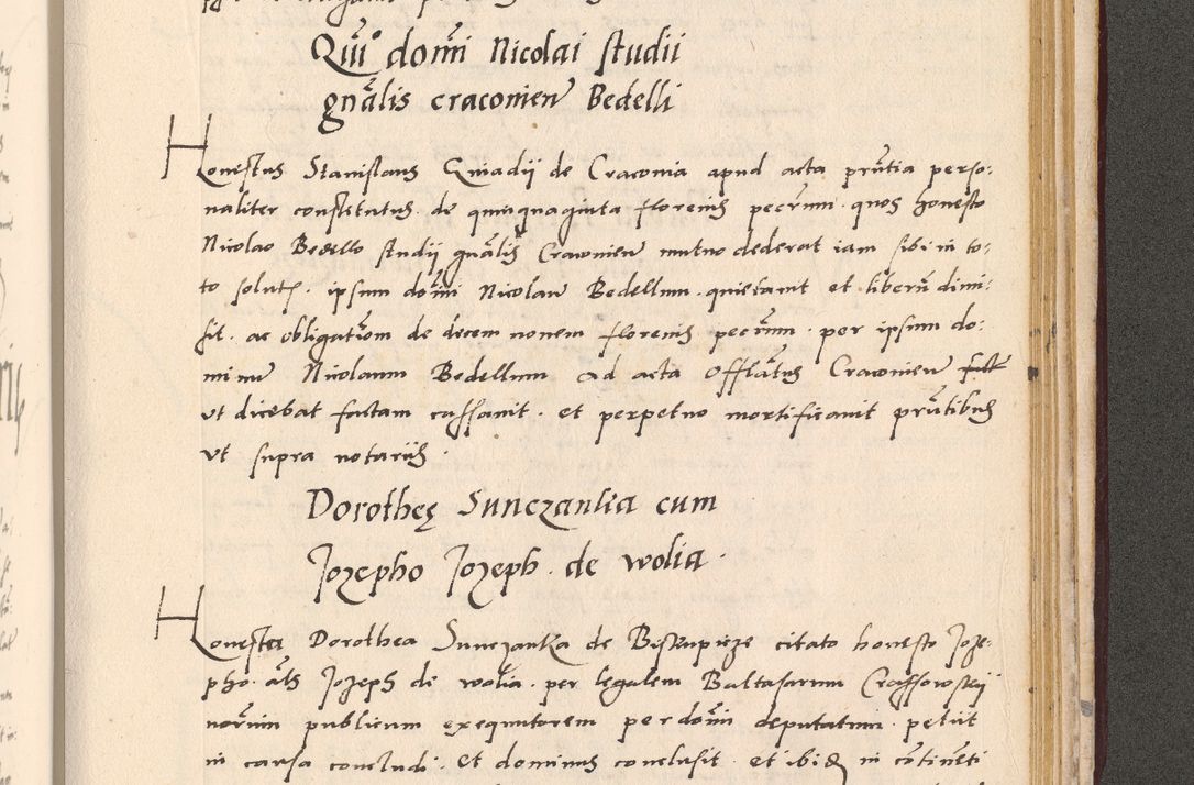 Zdjęcie nr 1007 dla obiektu archiwalnego: Acta actorum, sententiarum diffinitivarum coram reverendo domino Petro Miscowski canonico et in spiritualibus vicario generali Cracoviensi ad annum Domini Mᵐᵘᵐ DXLVIᵗᵘᵐ, cuius indictio est quarta, pontificatus sanctissimi in Christo patris et domini nostri domini Pauli divina providencia pape tercii, a die tercia mensis Novembris, annus duodecimus (sic!) feliciter continuantur