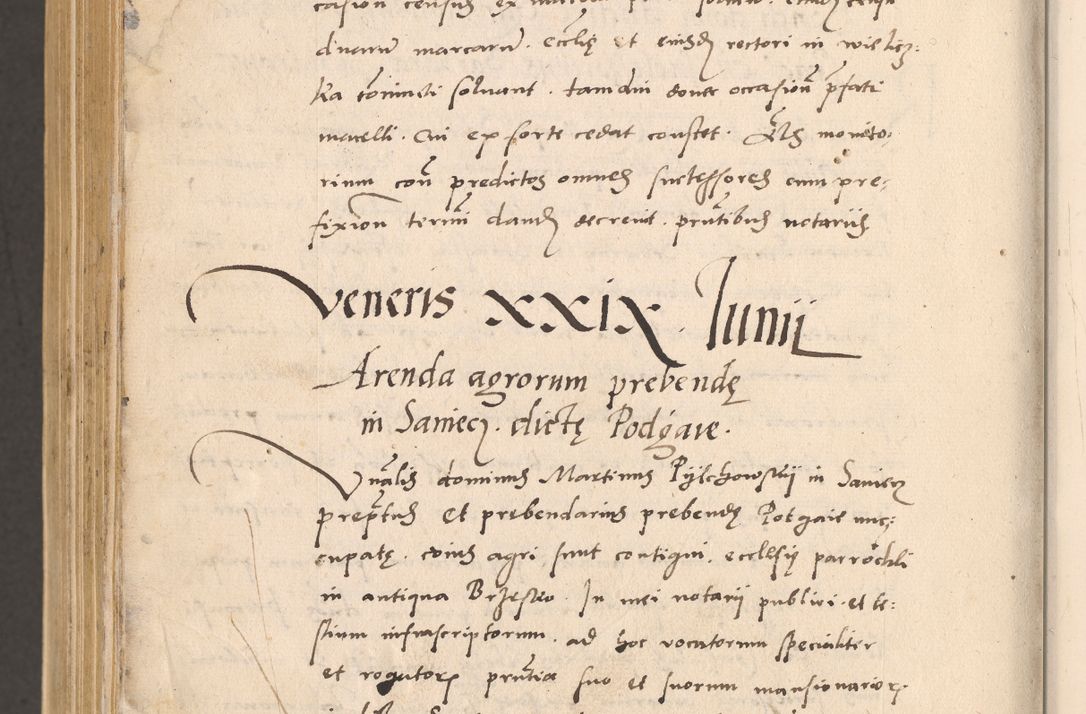 Zdjęcie nr 1112 dla obiektu archiwalnego: Acta actorum, sententiarum diffinitivarum coram reverendo domino Petro Miscowski canonico et in spiritualibus vicario generali Cracoviensi ad annum Domini Mᵐᵘᵐ DXLVIᵗᵘᵐ, cuius indictio est quarta, pontificatus sanctissimi in Christo patris et domini nostri domini Pauli divina providencia pape tercii, a die tercia mensis Novembris, annus duodecimus (sic!) feliciter continuantur
