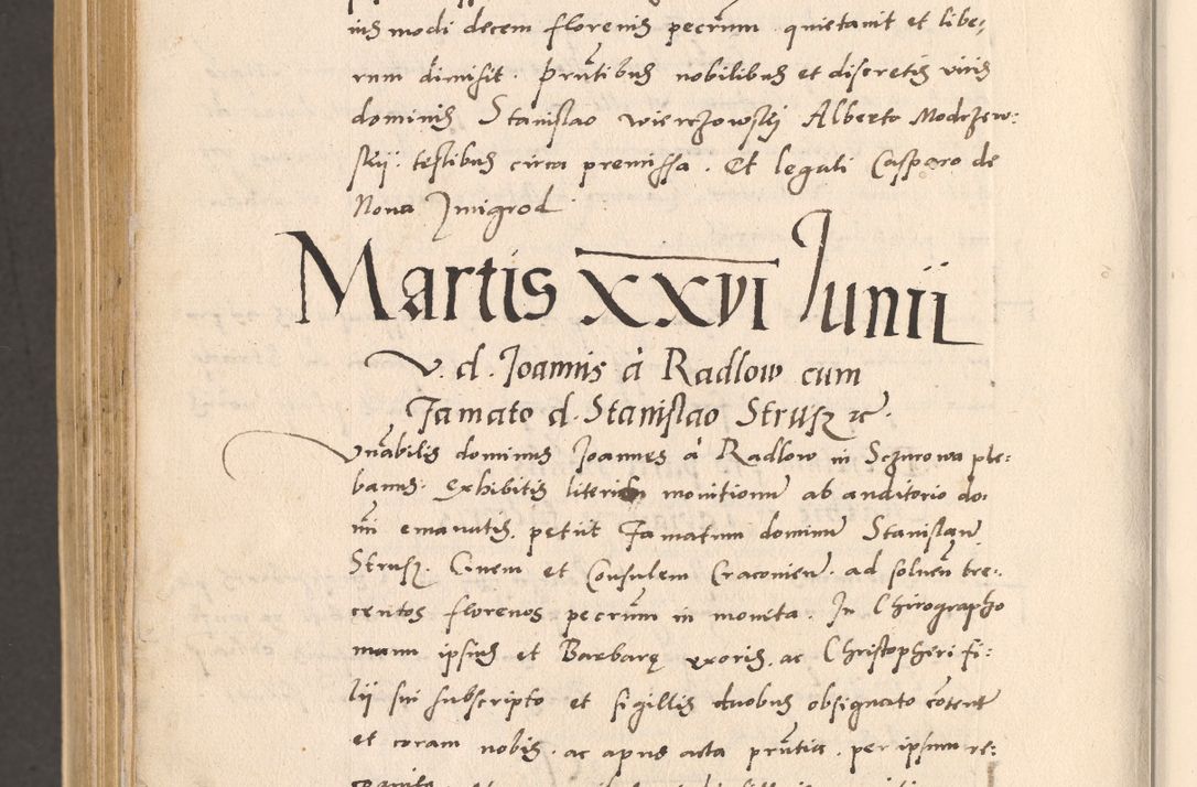 Zdjęcie nr 1106 dla obiektu archiwalnego: Acta actorum, sententiarum diffinitivarum coram reverendo domino Petro Miscowski canonico et in spiritualibus vicario generali Cracoviensi ad annum Domini Mᵐᵘᵐ DXLVIᵗᵘᵐ, cuius indictio est quarta, pontificatus sanctissimi in Christo patris et domini nostri domini Pauli divina providencia pape tercii, a die tercia mensis Novembris, annus duodecimus (sic!) feliciter continuantur