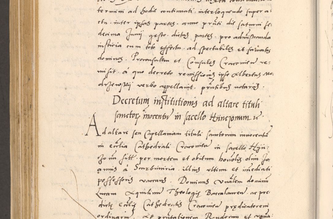 Zdjęcie nr 1096 dla obiektu archiwalnego: Acta actorum, sententiarum diffinitivarum coram reverendo domino Petro Miscowski canonico et in spiritualibus vicario generali Cracoviensi ad annum Domini Mᵐᵘᵐ DXLVIᵗᵘᵐ, cuius indictio est quarta, pontificatus sanctissimi in Christo patris et domini nostri domini Pauli divina providencia pape tercii, a die tercia mensis Novembris, annus duodecimus (sic!) feliciter continuantur