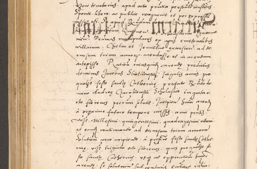 Zdjęcie nr 1090 dla obiektu archiwalnego: Acta actorum, sententiarum diffinitivarum coram reverendo domino Petro Miscowski canonico et in spiritualibus vicario generali Cracoviensi ad annum Domini Mᵐᵘᵐ DXLVIᵗᵘᵐ, cuius indictio est quarta, pontificatus sanctissimi in Christo patris et domini nostri domini Pauli divina providencia pape tercii, a die tercia mensis Novembris, annus duodecimus (sic!) feliciter continuantur