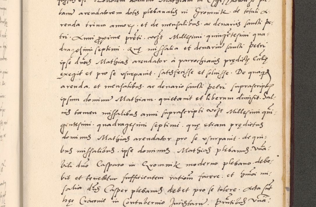 Zdjęcie nr 1083 dla obiektu archiwalnego: Acta actorum, sententiarum diffinitivarum coram reverendo domino Petro Miscowski canonico et in spiritualibus vicario generali Cracoviensi ad annum Domini Mᵐᵘᵐ DXLVIᵗᵘᵐ, cuius indictio est quarta, pontificatus sanctissimi in Christo patris et domini nostri domini Pauli divina providencia pape tercii, a die tercia mensis Novembris, annus duodecimus (sic!) feliciter continuantur