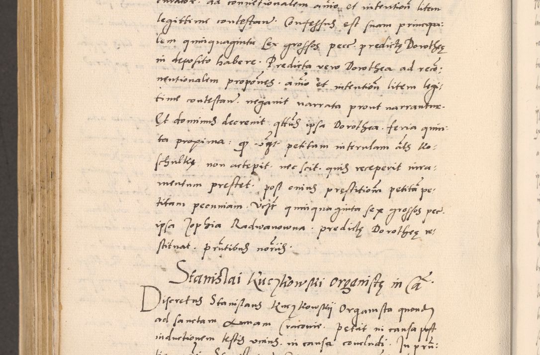 Zdjęcie nr 1082 dla obiektu archiwalnego: Acta actorum, sententiarum diffinitivarum coram reverendo domino Petro Miscowski canonico et in spiritualibus vicario generali Cracoviensi ad annum Domini Mᵐᵘᵐ DXLVIᵗᵘᵐ, cuius indictio est quarta, pontificatus sanctissimi in Christo patris et domini nostri domini Pauli divina providencia pape tercii, a die tercia mensis Novembris, annus duodecimus (sic!) feliciter continuantur