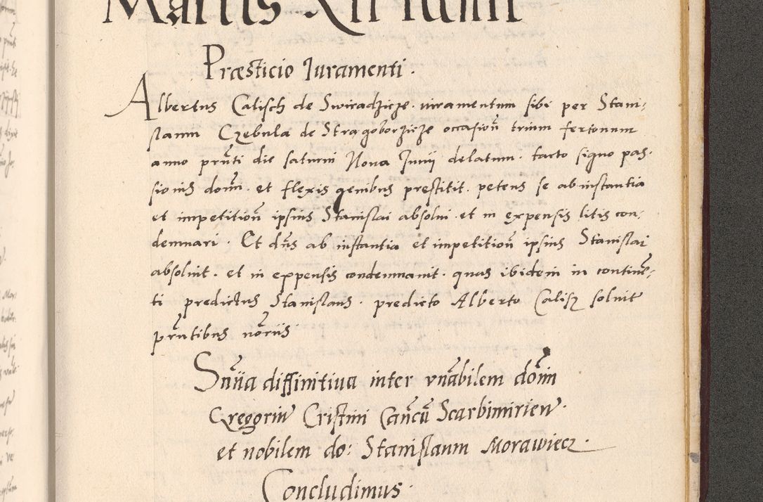 Zdjęcie nr 1079 dla obiektu archiwalnego: Acta actorum, sententiarum diffinitivarum coram reverendo domino Petro Miscowski canonico et in spiritualibus vicario generali Cracoviensi ad annum Domini Mᵐᵘᵐ DXLVIᵗᵘᵐ, cuius indictio est quarta, pontificatus sanctissimi in Christo patris et domini nostri domini Pauli divina providencia pape tercii, a die tercia mensis Novembris, annus duodecimus (sic!) feliciter continuantur