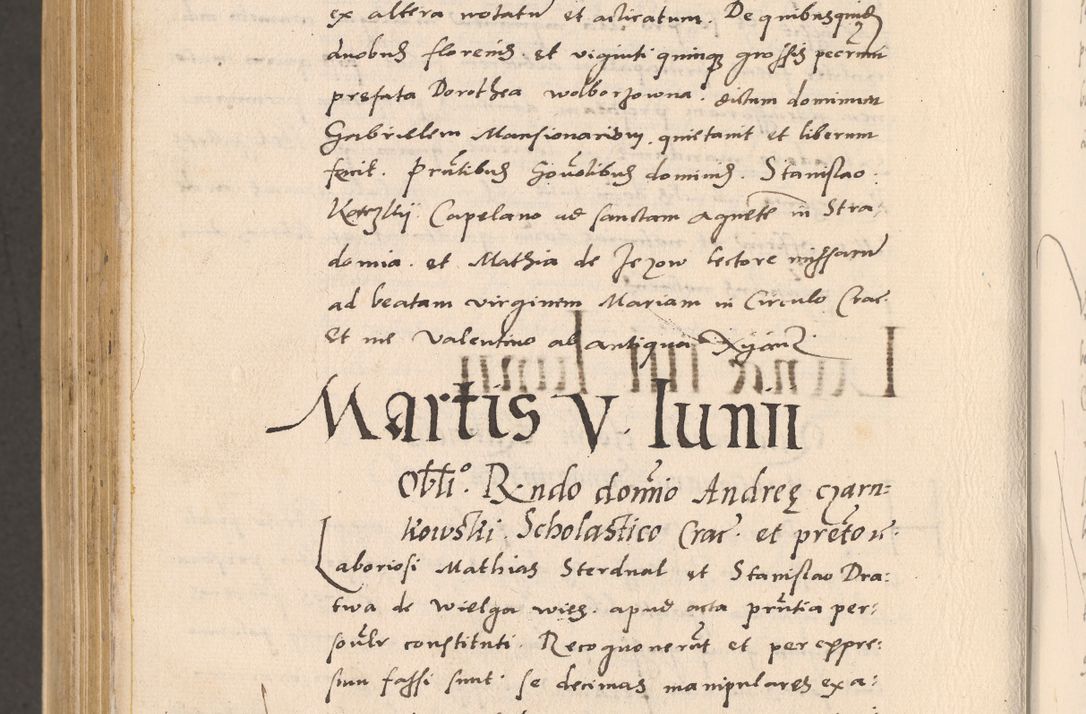 Zdjęcie nr 1070 dla obiektu archiwalnego: Acta actorum, sententiarum diffinitivarum coram reverendo domino Petro Miscowski canonico et in spiritualibus vicario generali Cracoviensi ad annum Domini Mᵐᵘᵐ DXLVIᵗᵘᵐ, cuius indictio est quarta, pontificatus sanctissimi in Christo patris et domini nostri domini Pauli divina providencia pape tercii, a die tercia mensis Novembris, annus duodecimus (sic!) feliciter continuantur