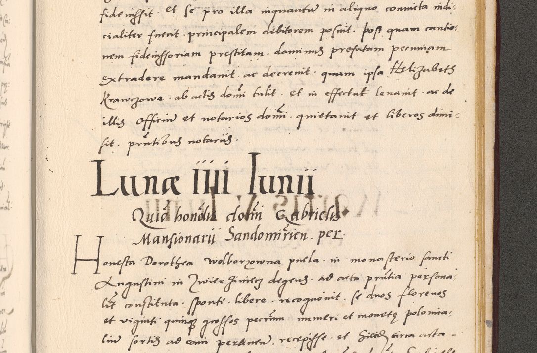 Zdjęcie nr 1069 dla obiektu archiwalnego: Acta actorum, sententiarum diffinitivarum coram reverendo domino Petro Miscowski canonico et in spiritualibus vicario generali Cracoviensi ad annum Domini Mᵐᵘᵐ DXLVIᵗᵘᵐ, cuius indictio est quarta, pontificatus sanctissimi in Christo patris et domini nostri domini Pauli divina providencia pape tercii, a die tercia mensis Novembris, annus duodecimus (sic!) feliciter continuantur