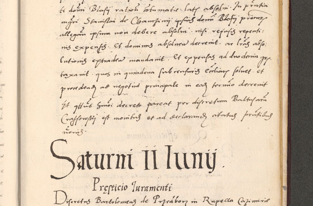 Zdjęcie nr 1067 dla obiektu archiwalnego: Acta actorum, sententiarum diffinitivarum coram reverendo domino Petro Miscowski canonico et in spiritualibus vicario generali Cracoviensi ad annum Domini Mᵐᵘᵐ DXLVIᵗᵘᵐ, cuius indictio est quarta, pontificatus sanctissimi in Christo patris et domini nostri domini Pauli divina providencia pape tercii, a die tercia mensis Novembris, annus duodecimus (sic!) feliciter continuantur