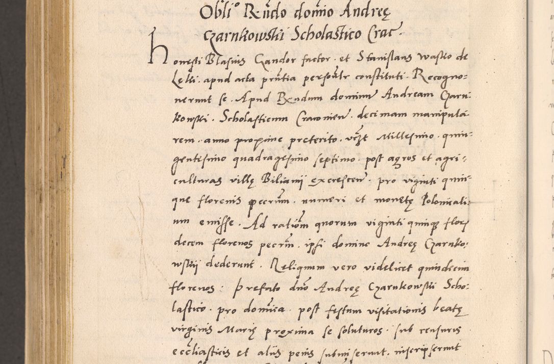Zdjęcie nr 1056 dla obiektu archiwalnego: Acta actorum, sententiarum diffinitivarum coram reverendo domino Petro Miscowski canonico et in spiritualibus vicario generali Cracoviensi ad annum Domini Mᵐᵘᵐ DXLVIᵗᵘᵐ, cuius indictio est quarta, pontificatus sanctissimi in Christo patris et domini nostri domini Pauli divina providencia pape tercii, a die tercia mensis Novembris, annus duodecimus (sic!) feliciter continuantur