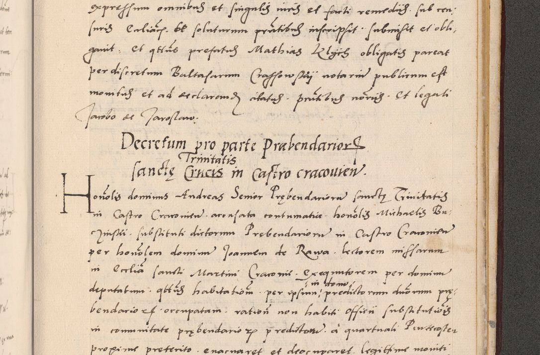 Zdjęcie nr 1055 dla obiektu archiwalnego: Acta actorum, sententiarum diffinitivarum coram reverendo domino Petro Miscowski canonico et in spiritualibus vicario generali Cracoviensi ad annum Domini Mᵐᵘᵐ DXLVIᵗᵘᵐ, cuius indictio est quarta, pontificatus sanctissimi in Christo patris et domini nostri domini Pauli divina providencia pape tercii, a die tercia mensis Novembris, annus duodecimus (sic!) feliciter continuantur