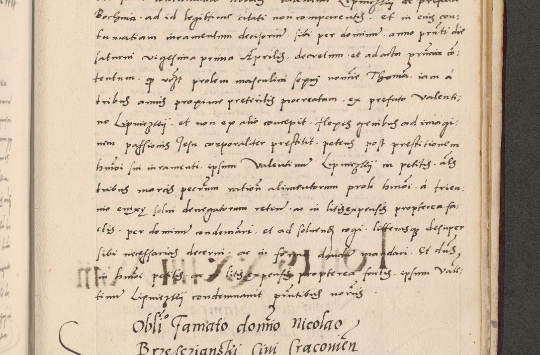 Zdjęcie nr 1047 dla obiektu archiwalnego: Acta actorum, sententiarum diffinitivarum coram reverendo domino Petro Miscowski canonico et in spiritualibus vicario generali Cracoviensi ad annum Domini Mᵐᵘᵐ DXLVIᵗᵘᵐ, cuius indictio est quarta, pontificatus sanctissimi in Christo patris et domini nostri domini Pauli divina providencia pape tercii, a die tercia mensis Novembris, annus duodecimus (sic!) feliciter continuantur
