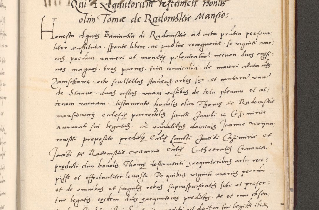 Zdjęcie nr 1045 dla obiektu archiwalnego: Acta actorum, sententiarum diffinitivarum coram reverendo domino Petro Miscowski canonico et in spiritualibus vicario generali Cracoviensi ad annum Domini Mᵐᵘᵐ DXLVIᵗᵘᵐ, cuius indictio est quarta, pontificatus sanctissimi in Christo patris et domini nostri domini Pauli divina providencia pape tercii, a die tercia mensis Novembris, annus duodecimus (sic!) feliciter continuantur