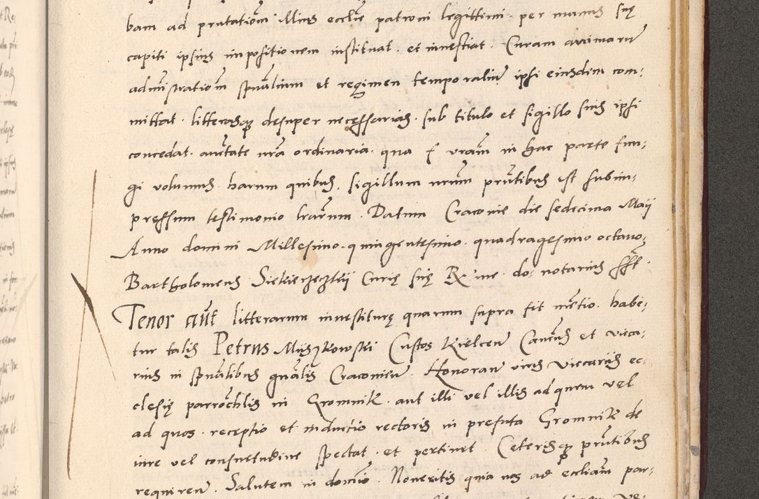 Zdjęcie nr 1043 dla obiektu archiwalnego: Acta actorum, sententiarum diffinitivarum coram reverendo domino Petro Miscowski canonico et in spiritualibus vicario generali Cracoviensi ad annum Domini Mᵐᵘᵐ DXLVIᵗᵘᵐ, cuius indictio est quarta, pontificatus sanctissimi in Christo patris et domini nostri domini Pauli divina providencia pape tercii, a die tercia mensis Novembris, annus duodecimus (sic!) feliciter continuantur