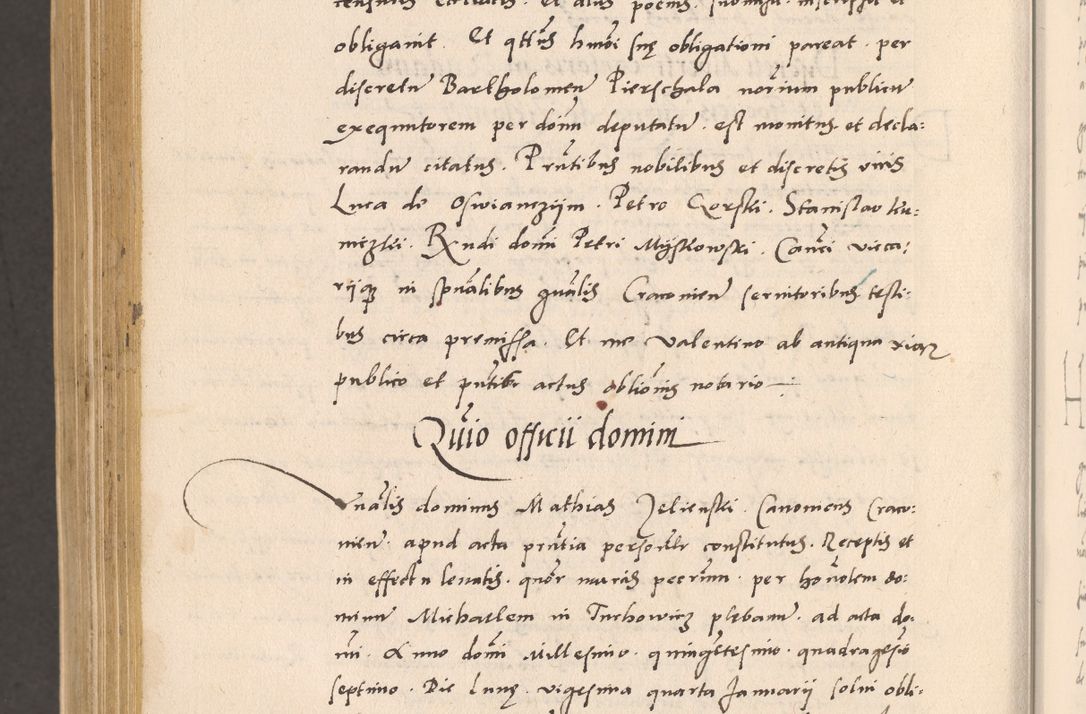 Zdjęcie nr 1040 dla obiektu archiwalnego: Acta actorum, sententiarum diffinitivarum coram reverendo domino Petro Miscowski canonico et in spiritualibus vicario generali Cracoviensi ad annum Domini Mᵐᵘᵐ DXLVIᵗᵘᵐ, cuius indictio est quarta, pontificatus sanctissimi in Christo patris et domini nostri domini Pauli divina providencia pape tercii, a die tercia mensis Novembris, annus duodecimus (sic!) feliciter continuantur