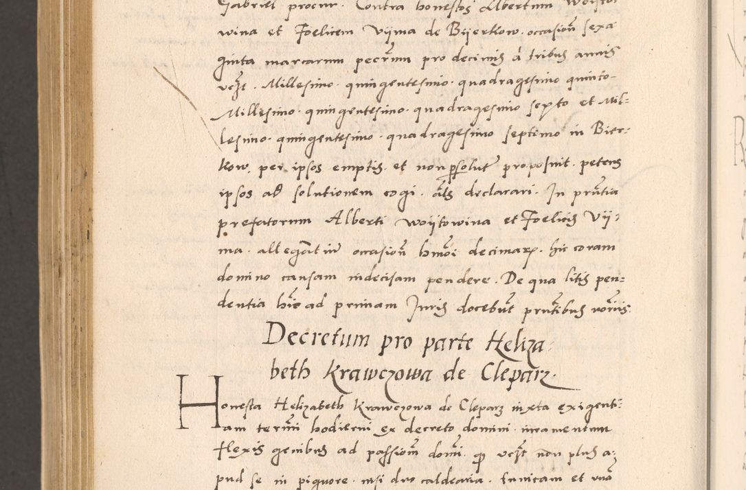 Zdjęcie nr 1030 dla obiektu archiwalnego: Acta actorum, sententiarum diffinitivarum coram reverendo domino Petro Miscowski canonico et in spiritualibus vicario generali Cracoviensi ad annum Domini Mᵐᵘᵐ DXLVIᵗᵘᵐ, cuius indictio est quarta, pontificatus sanctissimi in Christo patris et domini nostri domini Pauli divina providencia pape tercii, a die tercia mensis Novembris, annus duodecimus (sic!) feliciter continuantur