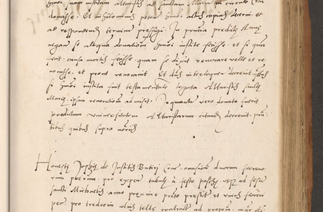 Zdjęcie nr 203 dla obiektu archiwalnego: Acta actorum causarum, sentenciarum tam diffinitivarum quam interlocutoriarum et obligacionum coram reverendo domino Petro Mischkowski custode Kielcensi, canonico vicarioque in spiritualibus generali Cracoviensi ad annum Domini millesimum quingentesimum octavum, cuius indicio est sexta, pontificatus sanctissimi in Christo patris et domini nostri domini Pauli divina providencia pape tercii feliciter moderni, anno coronacionis quarto decimo continuantur