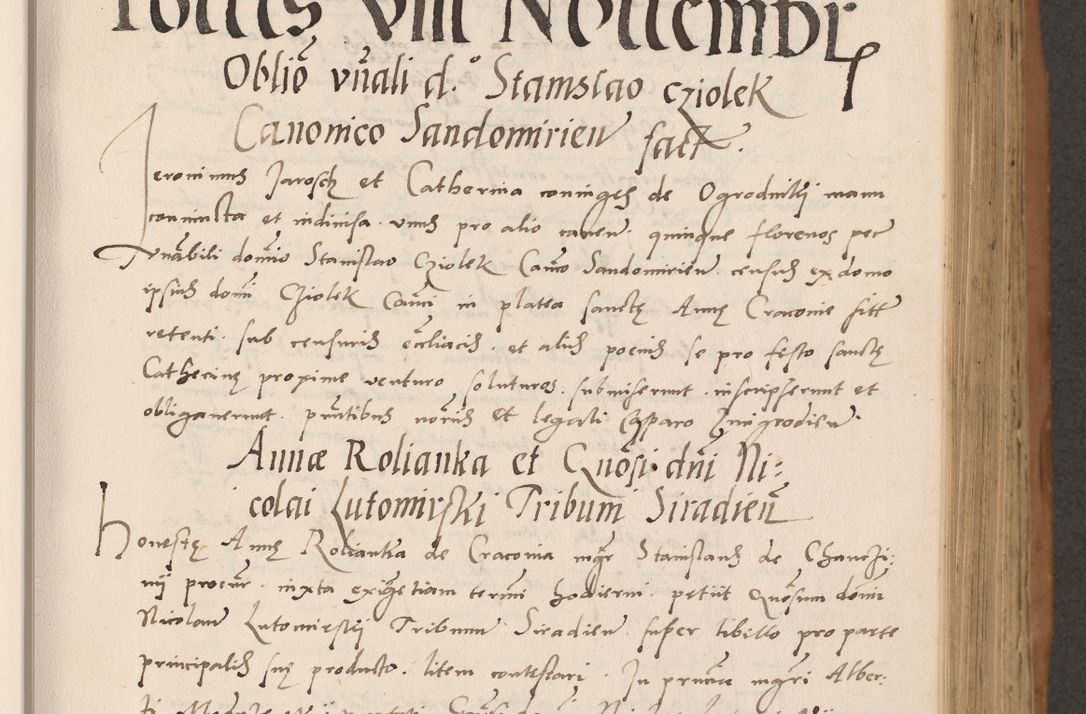 Zdjęcie nr 201 dla obiektu archiwalnego: Acta actorum causarum, sentenciarum tam diffinitivarum quam interlocutoriarum et obligacionum coram reverendo domino Petro Mischkowski custode Kielcensi, canonico vicarioque in spiritualibus generali Cracoviensi ad annum Domini millesimum quingentesimum octavum, cuius indicio est sexta, pontificatus sanctissimi in Christo patris et domini nostri domini Pauli divina providencia pape tercii feliciter moderni, anno coronacionis quarto decimo continuantur