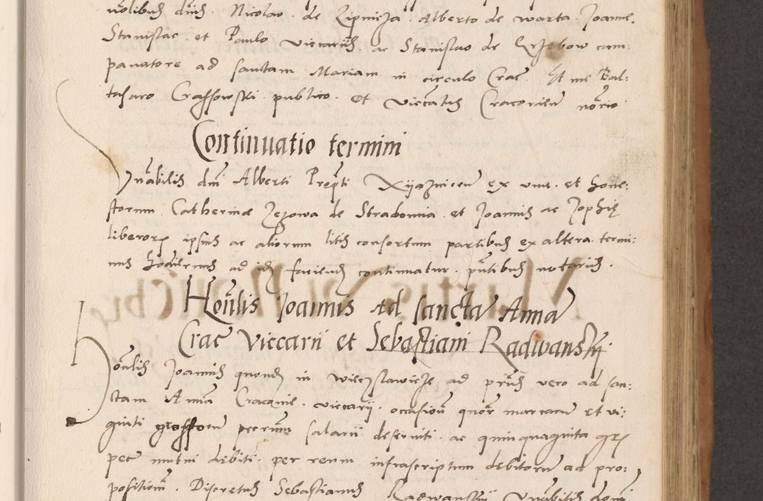 Zdjęcie nr 195 dla obiektu archiwalnego: Acta actorum causarum, sentenciarum tam diffinitivarum quam interlocutoriarum et obligacionum coram reverendo domino Petro Mischkowski custode Kielcensi, canonico vicarioque in spiritualibus generali Cracoviensi ad annum Domini millesimum quingentesimum octavum, cuius indicio est sexta, pontificatus sanctissimi in Christo patris et domini nostri domini Pauli divina providencia pape tercii feliciter moderni, anno coronacionis quarto decimo continuantur
