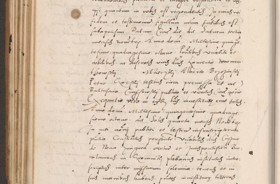 Zdjęcie nr 194 dla obiektu archiwalnego: Acta actorum causarum, sentenciarum tam diffinitivarum quam interlocutoriarum et obligacionum coram reverendo domino Petro Mischkowski custode Kielcensi, canonico vicarioque in spiritualibus generali Cracoviensi ad annum Domini millesimum quingentesimum octavum, cuius indicio est sexta, pontificatus sanctissimi in Christo patris et domini nostri domini Pauli divina providencia pape tercii feliciter moderni, anno coronacionis quarto decimo continuantur