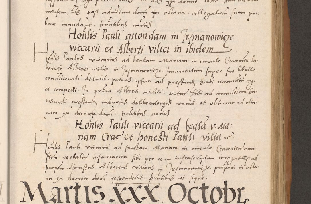 Zdjęcie nr 185 dla obiektu archiwalnego: Acta actorum causarum, sentenciarum tam diffinitivarum quam interlocutoriarum et obligacionum coram reverendo domino Petro Mischkowski custode Kielcensi, canonico vicarioque in spiritualibus generali Cracoviensi ad annum Domini millesimum quingentesimum octavum, cuius indicio est sexta, pontificatus sanctissimi in Christo patris et domini nostri domini Pauli divina providencia pape tercii feliciter moderni, anno coronacionis quarto decimo continuantur