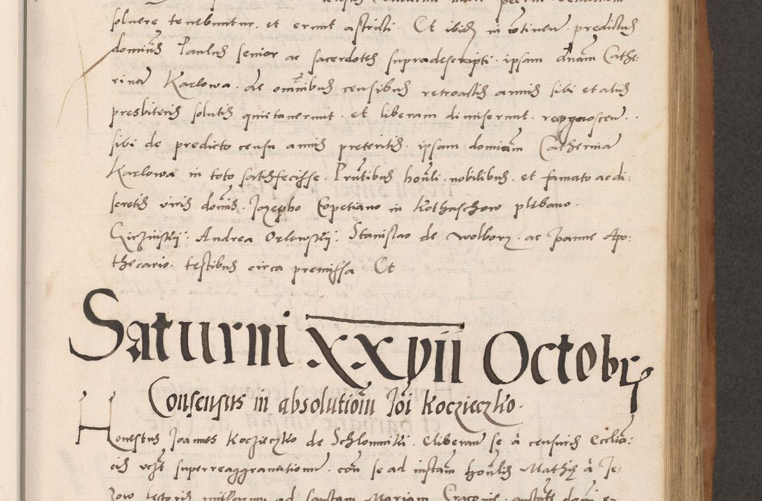 Zdjęcie nr 183 dla obiektu archiwalnego: Acta actorum causarum, sentenciarum tam diffinitivarum quam interlocutoriarum et obligacionum coram reverendo domino Petro Mischkowski custode Kielcensi, canonico vicarioque in spiritualibus generali Cracoviensi ad annum Domini millesimum quingentesimum octavum, cuius indicio est sexta, pontificatus sanctissimi in Christo patris et domini nostri domini Pauli divina providencia pape tercii feliciter moderni, anno coronacionis quarto decimo continuantur