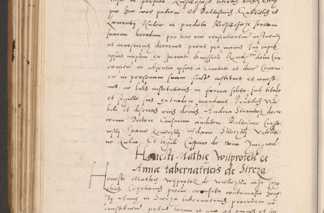 Zdjęcie nr 180 dla obiektu archiwalnego: Acta actorum causarum, sentenciarum tam diffinitivarum quam interlocutoriarum et obligacionum coram reverendo domino Petro Mischkowski custode Kielcensi, canonico vicarioque in spiritualibus generali Cracoviensi ad annum Domini millesimum quingentesimum octavum, cuius indicio est sexta, pontificatus sanctissimi in Christo patris et domini nostri domini Pauli divina providencia pape tercii feliciter moderni, anno coronacionis quarto decimo continuantur