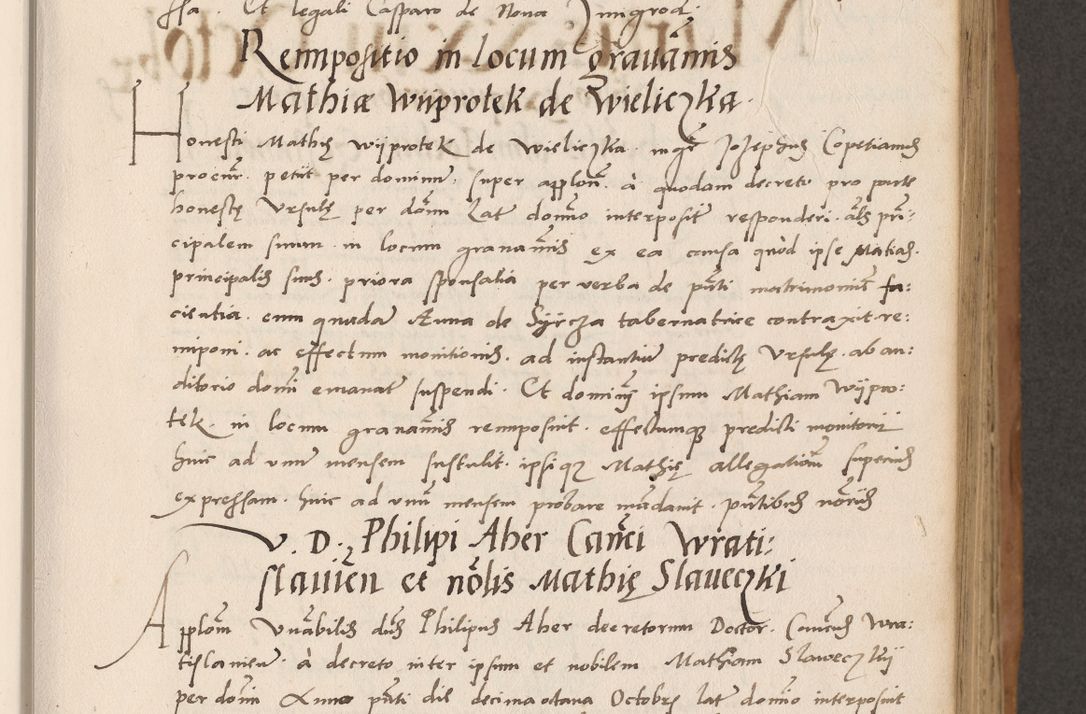 Zdjęcie nr 169 dla obiektu archiwalnego: Acta actorum causarum, sentenciarum tam diffinitivarum quam interlocutoriarum et obligacionum coram reverendo domino Petro Mischkowski custode Kielcensi, canonico vicarioque in spiritualibus generali Cracoviensi ad annum Domini millesimum quingentesimum octavum, cuius indicio est sexta, pontificatus sanctissimi in Christo patris et domini nostri domini Pauli divina providencia pape tercii feliciter moderni, anno coronacionis quarto decimo continuantur