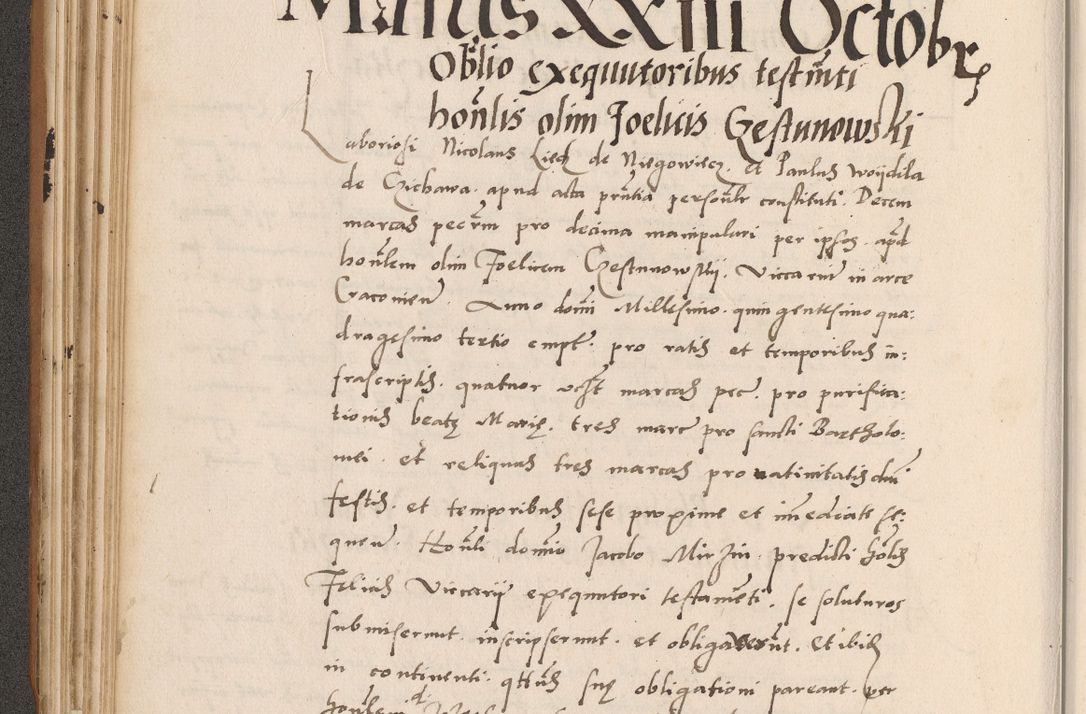 Zdjęcie nr 170 dla obiektu archiwalnego: Acta actorum causarum, sentenciarum tam diffinitivarum quam interlocutoriarum et obligacionum coram reverendo domino Petro Mischkowski custode Kielcensi, canonico vicarioque in spiritualibus generali Cracoviensi ad annum Domini millesimum quingentesimum octavum, cuius indicio est sexta, pontificatus sanctissimi in Christo patris et domini nostri domini Pauli divina providencia pape tercii feliciter moderni, anno coronacionis quarto decimo continuantur