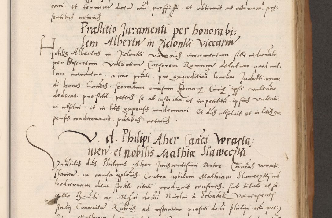 Zdjęcie nr 159 dla obiektu archiwalnego: Acta actorum causarum, sentenciarum tam diffinitivarum quam interlocutoriarum et obligacionum coram reverendo domino Petro Mischkowski custode Kielcensi, canonico vicarioque in spiritualibus generali Cracoviensi ad annum Domini millesimum quingentesimum octavum, cuius indicio est sexta, pontificatus sanctissimi in Christo patris et domini nostri domini Pauli divina providencia pape tercii feliciter moderni, anno coronacionis quarto decimo continuantur