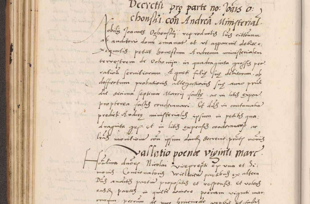 Zdjęcie nr 154 dla obiektu archiwalnego: Acta actorum causarum, sentenciarum tam diffinitivarum quam interlocutoriarum et obligacionum coram reverendo domino Petro Mischkowski custode Kielcensi, canonico vicarioque in spiritualibus generali Cracoviensi ad annum Domini millesimum quingentesimum octavum, cuius indicio est sexta, pontificatus sanctissimi in Christo patris et domini nostri domini Pauli divina providencia pape tercii feliciter moderni, anno coronacionis quarto decimo continuantur