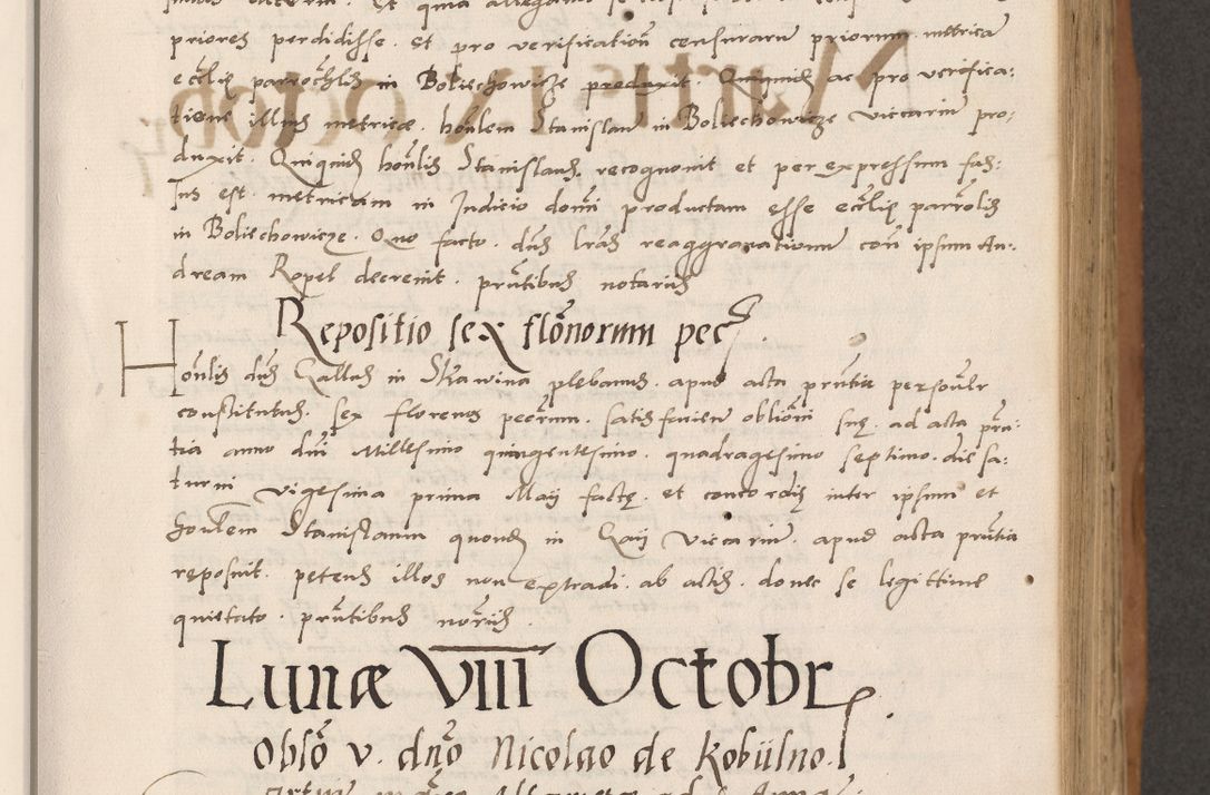 Zdjęcie nr 147 dla obiektu archiwalnego: Acta actorum causarum, sentenciarum tam diffinitivarum quam interlocutoriarum et obligacionum coram reverendo domino Petro Mischkowski custode Kielcensi, canonico vicarioque in spiritualibus generali Cracoviensi ad annum Domini millesimum quingentesimum octavum, cuius indicio est sexta, pontificatus sanctissimi in Christo patris et domini nostri domini Pauli divina providencia pape tercii feliciter moderni, anno coronacionis quarto decimo continuantur