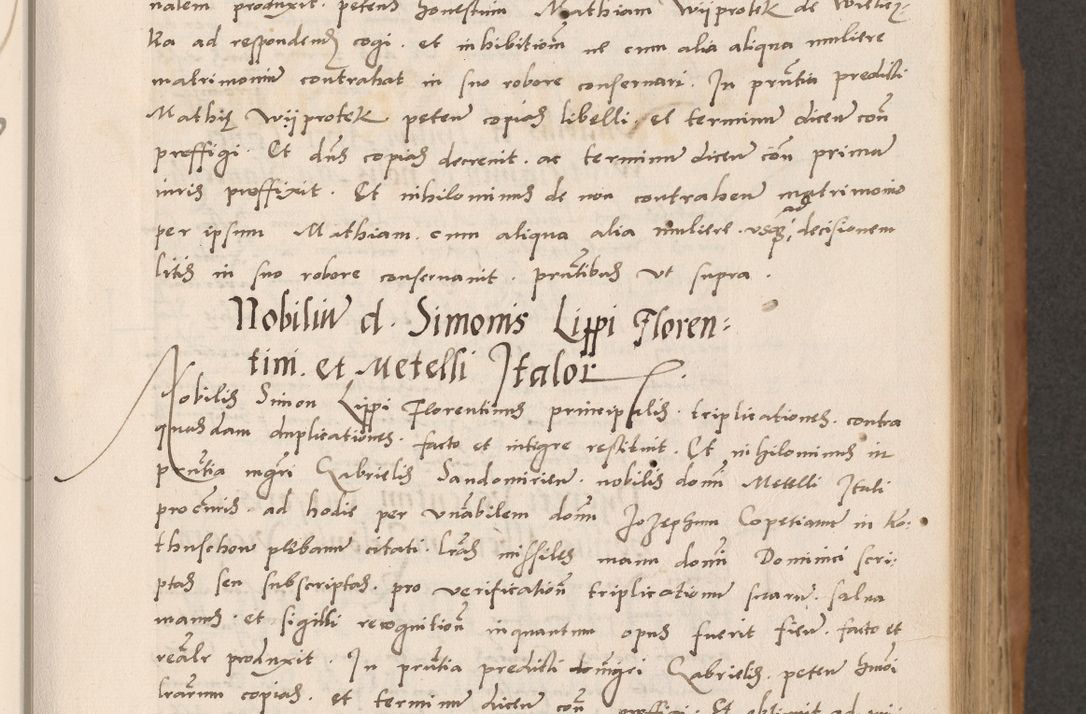 Zdjęcie nr 145 dla obiektu archiwalnego: Acta actorum causarum, sentenciarum tam diffinitivarum quam interlocutoriarum et obligacionum coram reverendo domino Petro Mischkowski custode Kielcensi, canonico vicarioque in spiritualibus generali Cracoviensi ad annum Domini millesimum quingentesimum octavum, cuius indicio est sexta, pontificatus sanctissimi in Christo patris et domini nostri domini Pauli divina providencia pape tercii feliciter moderni, anno coronacionis quarto decimo continuantur