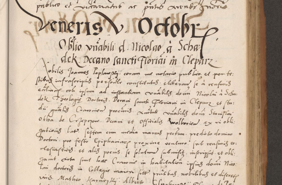 Zdjęcie nr 143 dla obiektu archiwalnego: Acta actorum causarum, sentenciarum tam diffinitivarum quam interlocutoriarum et obligacionum coram reverendo domino Petro Mischkowski custode Kielcensi, canonico vicarioque in spiritualibus generali Cracoviensi ad annum Domini millesimum quingentesimum octavum, cuius indicio est sexta, pontificatus sanctissimi in Christo patris et domini nostri domini Pauli divina providencia pape tercii feliciter moderni, anno coronacionis quarto decimo continuantur