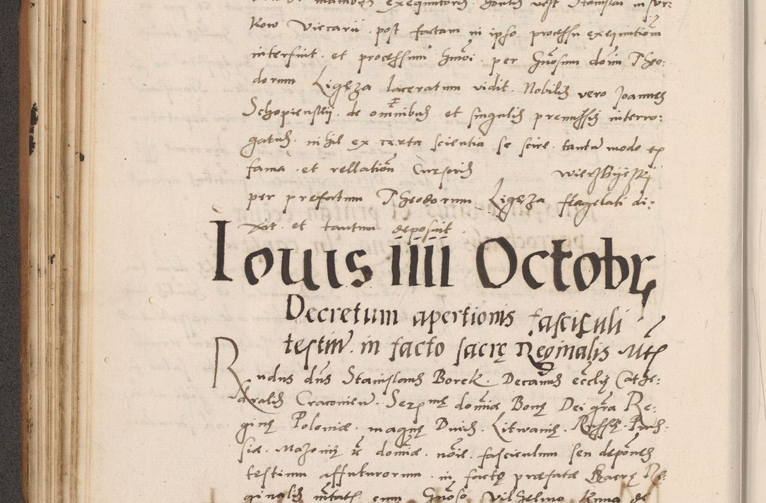 Zdjęcie nr 140 dla obiektu archiwalnego: Acta actorum causarum, sentenciarum tam diffinitivarum quam interlocutoriarum et obligacionum coram reverendo domino Petro Mischkowski custode Kielcensi, canonico vicarioque in spiritualibus generali Cracoviensi ad annum Domini millesimum quingentesimum octavum, cuius indicio est sexta, pontificatus sanctissimi in Christo patris et domini nostri domini Pauli divina providencia pape tercii feliciter moderni, anno coronacionis quarto decimo continuantur