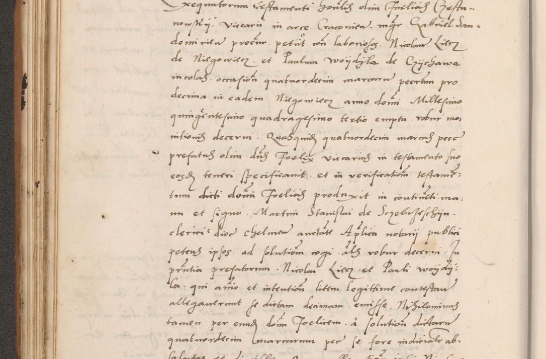Zdjęcie nr 132 dla obiektu archiwalnego: Acta actorum causarum, sentenciarum tam diffinitivarum quam interlocutoriarum et obligacionum coram reverendo domino Petro Mischkowski custode Kielcensi, canonico vicarioque in spiritualibus generali Cracoviensi ad annum Domini millesimum quingentesimum octavum, cuius indicio est sexta, pontificatus sanctissimi in Christo patris et domini nostri domini Pauli divina providencia pape tercii feliciter moderni, anno coronacionis quarto decimo continuantur