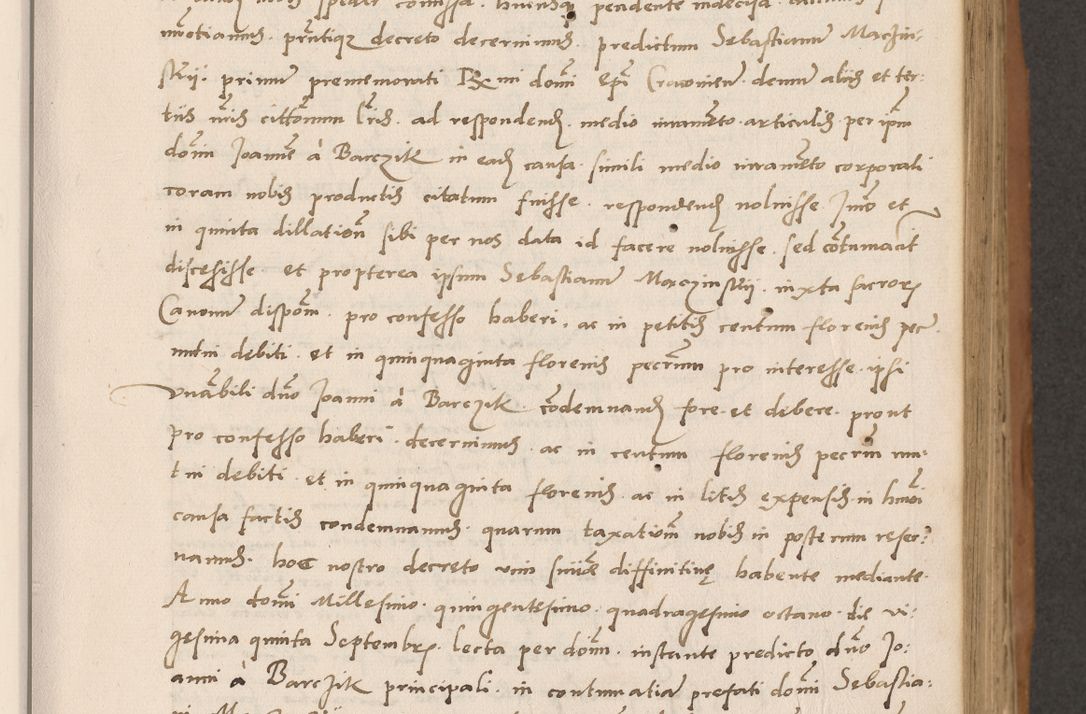 Zdjęcie nr 127 dla obiektu archiwalnego: Acta actorum causarum, sentenciarum tam diffinitivarum quam interlocutoriarum et obligacionum coram reverendo domino Petro Mischkowski custode Kielcensi, canonico vicarioque in spiritualibus generali Cracoviensi ad annum Domini millesimum quingentesimum octavum, cuius indicio est sexta, pontificatus sanctissimi in Christo patris et domini nostri domini Pauli divina providencia pape tercii feliciter moderni, anno coronacionis quarto decimo continuantur