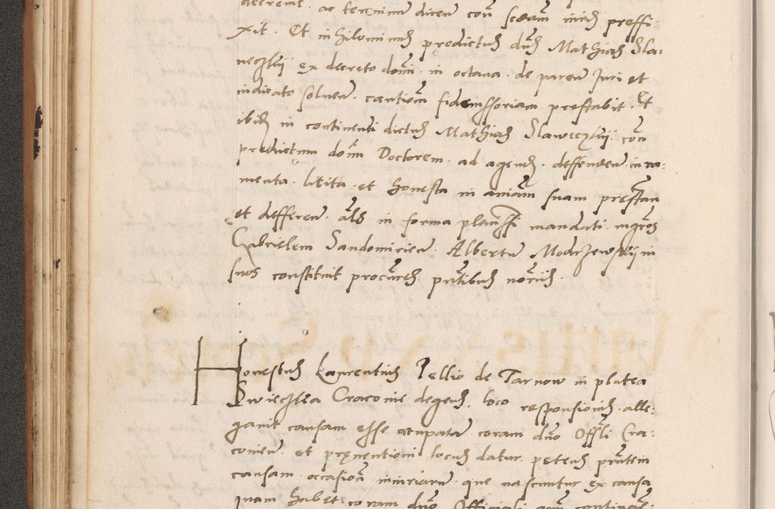 Zdjęcie nr 122 dla obiektu archiwalnego: Acta actorum causarum, sentenciarum tam diffinitivarum quam interlocutoriarum et obligacionum coram reverendo domino Petro Mischkowski custode Kielcensi, canonico vicarioque in spiritualibus generali Cracoviensi ad annum Domini millesimum quingentesimum octavum, cuius indicio est sexta, pontificatus sanctissimi in Christo patris et domini nostri domini Pauli divina providencia pape tercii feliciter moderni, anno coronacionis quarto decimo continuantur