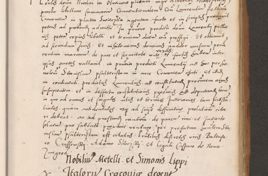Zdjęcie nr 115 dla obiektu archiwalnego: Acta actorum causarum, sentenciarum tam diffinitivarum quam interlocutoriarum et obligacionum coram reverendo domino Petro Mischkowski custode Kielcensi, canonico vicarioque in spiritualibus generali Cracoviensi ad annum Domini millesimum quingentesimum octavum, cuius indicio est sexta, pontificatus sanctissimi in Christo patris et domini nostri domini Pauli divina providencia pape tercii feliciter moderni, anno coronacionis quarto decimo continuantur