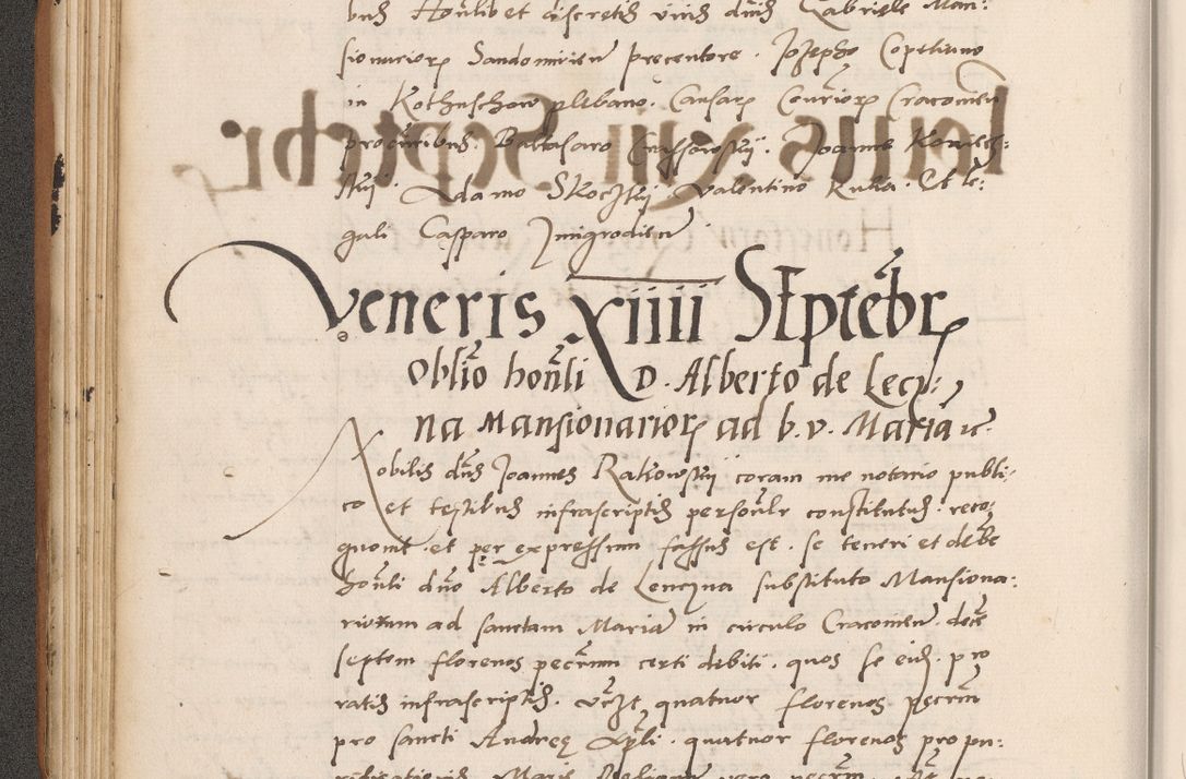 Zdjęcie nr 112 dla obiektu archiwalnego: Acta actorum causarum, sentenciarum tam diffinitivarum quam interlocutoriarum et obligacionum coram reverendo domino Petro Mischkowski custode Kielcensi, canonico vicarioque in spiritualibus generali Cracoviensi ad annum Domini millesimum quingentesimum octavum, cuius indicio est sexta, pontificatus sanctissimi in Christo patris et domini nostri domini Pauli divina providencia pape tercii feliciter moderni, anno coronacionis quarto decimo continuantur