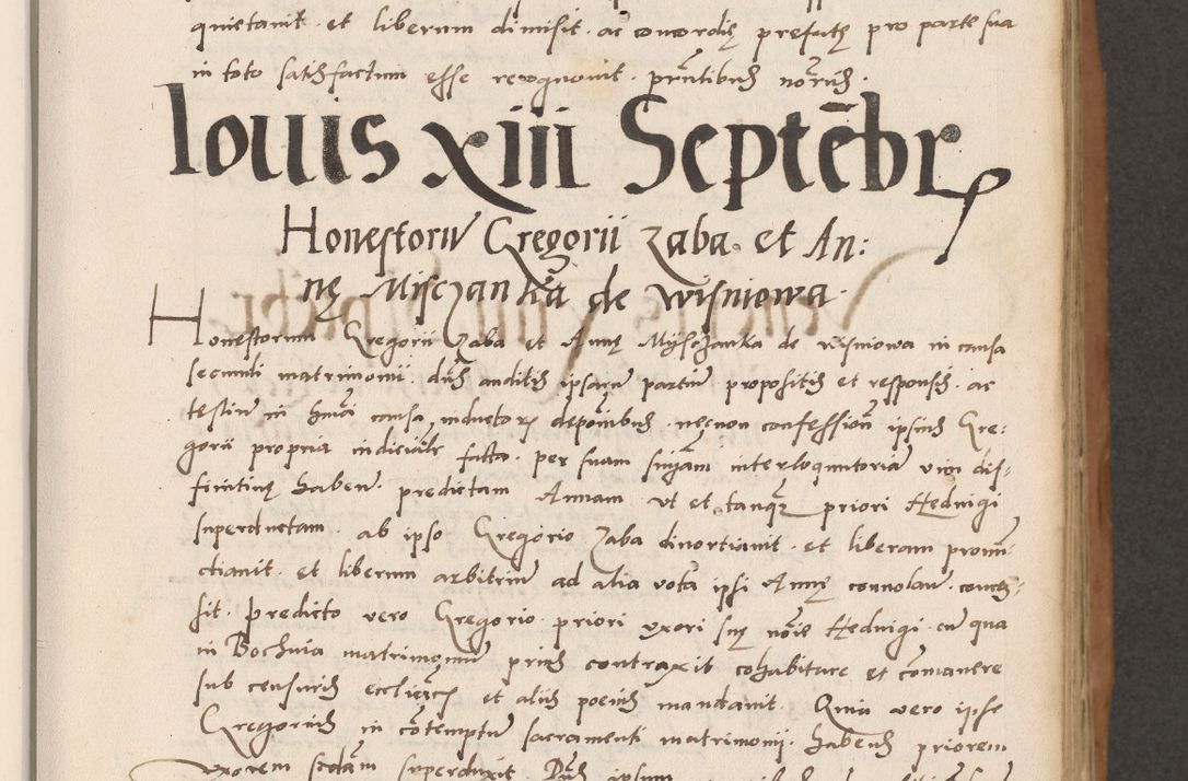 Zdjęcie nr 111 dla obiektu archiwalnego: Acta actorum causarum, sentenciarum tam diffinitivarum quam interlocutoriarum et obligacionum coram reverendo domino Petro Mischkowski custode Kielcensi, canonico vicarioque in spiritualibus generali Cracoviensi ad annum Domini millesimum quingentesimum octavum, cuius indicio est sexta, pontificatus sanctissimi in Christo patris et domini nostri domini Pauli divina providencia pape tercii feliciter moderni, anno coronacionis quarto decimo continuantur