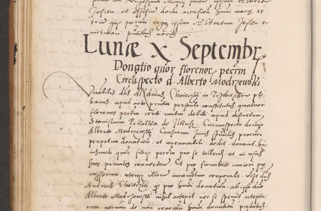 Zdjęcie nr 106 dla obiektu archiwalnego: Acta actorum causarum, sentenciarum tam diffinitivarum quam interlocutoriarum et obligacionum coram reverendo domino Petro Mischkowski custode Kielcensi, canonico vicarioque in spiritualibus generali Cracoviensi ad annum Domini millesimum quingentesimum octavum, cuius indicio est sexta, pontificatus sanctissimi in Christo patris et domini nostri domini Pauli divina providencia pape tercii feliciter moderni, anno coronacionis quarto decimo continuantur