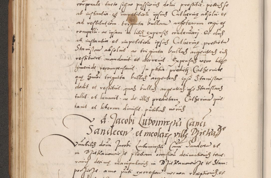 Zdjęcie nr 108 dla obiektu archiwalnego: Acta actorum causarum, sentenciarum tam diffinitivarum quam interlocutoriarum et obligacionum coram reverendo domino Petro Mischkowski custode Kielcensi, canonico vicarioque in spiritualibus generali Cracoviensi ad annum Domini millesimum quingentesimum octavum, cuius indicio est sexta, pontificatus sanctissimi in Christo patris et domini nostri domini Pauli divina providencia pape tercii feliciter moderni, anno coronacionis quarto decimo continuantur
