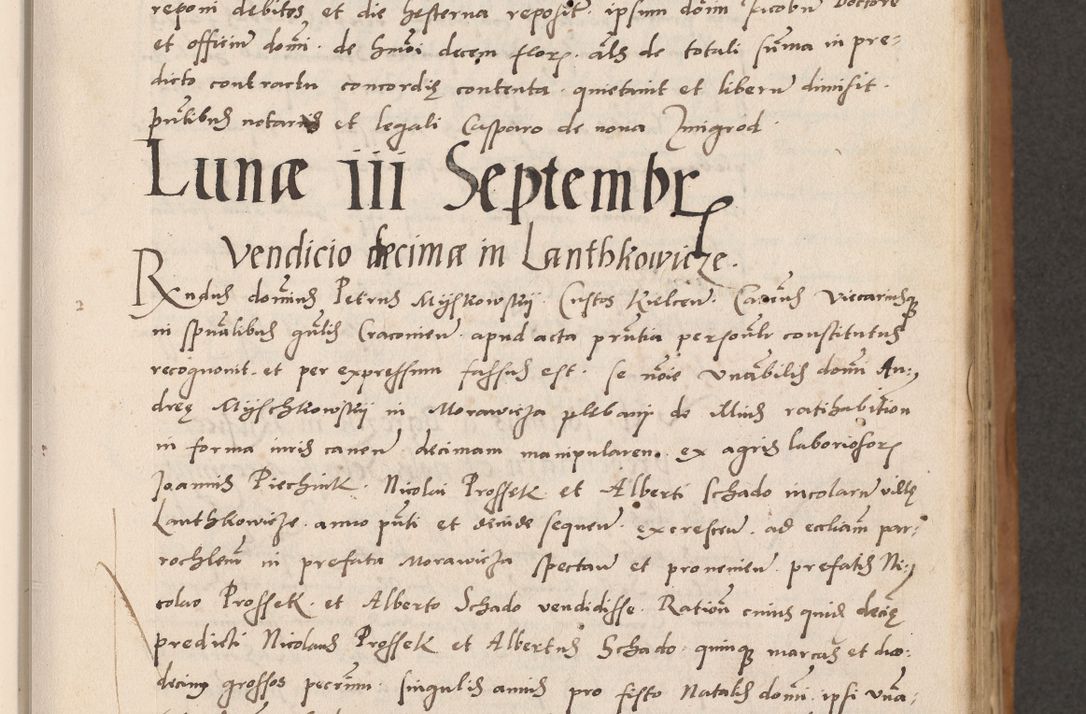 Zdjęcie nr 97 dla obiektu archiwalnego: Acta actorum causarum, sentenciarum tam diffinitivarum quam interlocutoriarum et obligacionum coram reverendo domino Petro Mischkowski custode Kielcensi, canonico vicarioque in spiritualibus generali Cracoviensi ad annum Domini millesimum quingentesimum octavum, cuius indicio est sexta, pontificatus sanctissimi in Christo patris et domini nostri domini Pauli divina providencia pape tercii feliciter moderni, anno coronacionis quarto decimo continuantur