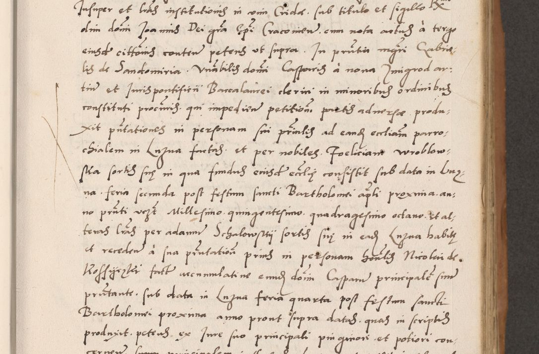 Zdjęcie nr 95 dla obiektu archiwalnego: Acta actorum causarum, sentenciarum tam diffinitivarum quam interlocutoriarum et obligacionum coram reverendo domino Petro Mischkowski custode Kielcensi, canonico vicarioque in spiritualibus generali Cracoviensi ad annum Domini millesimum quingentesimum octavum, cuius indicio est sexta, pontificatus sanctissimi in Christo patris et domini nostri domini Pauli divina providencia pape tercii feliciter moderni, anno coronacionis quarto decimo continuantur