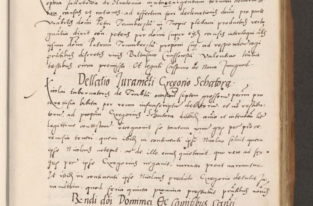 Zdjęcie nr 93 dla obiektu archiwalnego: Acta actorum causarum, sentenciarum tam diffinitivarum quam interlocutoriarum et obligacionum coram reverendo domino Petro Mischkowski custode Kielcensi, canonico vicarioque in spiritualibus generali Cracoviensi ad annum Domini millesimum quingentesimum octavum, cuius indicio est sexta, pontificatus sanctissimi in Christo patris et domini nostri domini Pauli divina providencia pape tercii feliciter moderni, anno coronacionis quarto decimo continuantur