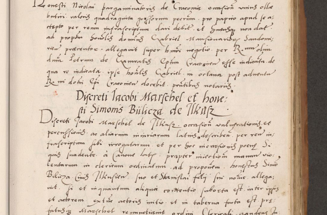 Zdjęcie nr 83 dla obiektu archiwalnego: Acta actorum causarum, sentenciarum tam diffinitivarum quam interlocutoriarum et obligacionum coram reverendo domino Petro Mischkowski custode Kielcensi, canonico vicarioque in spiritualibus generali Cracoviensi ad annum Domini millesimum quingentesimum octavum, cuius indicio est sexta, pontificatus sanctissimi in Christo patris et domini nostri domini Pauli divina providencia pape tercii feliciter moderni, anno coronacionis quarto decimo continuantur