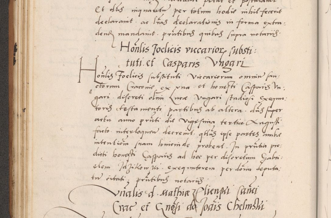 Zdjęcie nr 84 dla obiektu archiwalnego: Acta actorum causarum, sentenciarum tam diffinitivarum quam interlocutoriarum et obligacionum coram reverendo domino Petro Mischkowski custode Kielcensi, canonico vicarioque in spiritualibus generali Cracoviensi ad annum Domini millesimum quingentesimum octavum, cuius indicio est sexta, pontificatus sanctissimi in Christo patris et domini nostri domini Pauli divina providencia pape tercii feliciter moderni, anno coronacionis quarto decimo continuantur