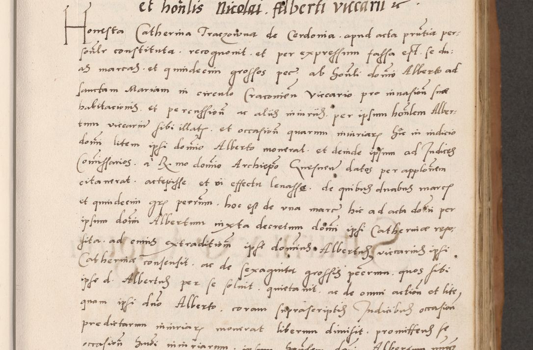 Zdjęcie nr 79 dla obiektu archiwalnego: Acta actorum causarum, sentenciarum tam diffinitivarum quam interlocutoriarum et obligacionum coram reverendo domino Petro Mischkowski custode Kielcensi, canonico vicarioque in spiritualibus generali Cracoviensi ad annum Domini millesimum quingentesimum octavum, cuius indicio est sexta, pontificatus sanctissimi in Christo patris et domini nostri domini Pauli divina providencia pape tercii feliciter moderni, anno coronacionis quarto decimo continuantur
