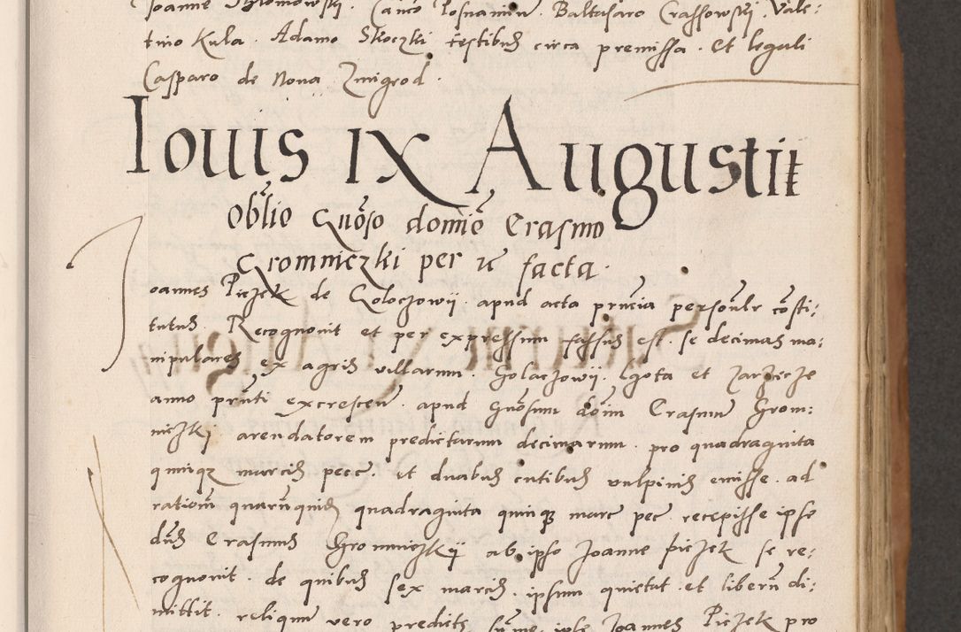 Zdjęcie nr 73 dla obiektu archiwalnego: Acta actorum causarum, sentenciarum tam diffinitivarum quam interlocutoriarum et obligacionum coram reverendo domino Petro Mischkowski custode Kielcensi, canonico vicarioque in spiritualibus generali Cracoviensi ad annum Domini millesimum quingentesimum octavum, cuius indicio est sexta, pontificatus sanctissimi in Christo patris et domini nostri domini Pauli divina providencia pape tercii feliciter moderni, anno coronacionis quarto decimo continuantur