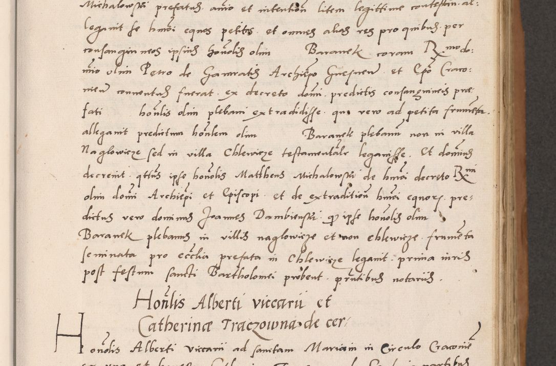 Zdjęcie nr 65 dla obiektu archiwalnego: Acta actorum causarum, sentenciarum tam diffinitivarum quam interlocutoriarum et obligacionum coram reverendo domino Petro Mischkowski custode Kielcensi, canonico vicarioque in spiritualibus generali Cracoviensi ad annum Domini millesimum quingentesimum octavum, cuius indicio est sexta, pontificatus sanctissimi in Christo patris et domini nostri domini Pauli divina providencia pape tercii feliciter moderni, anno coronacionis quarto decimo continuantur