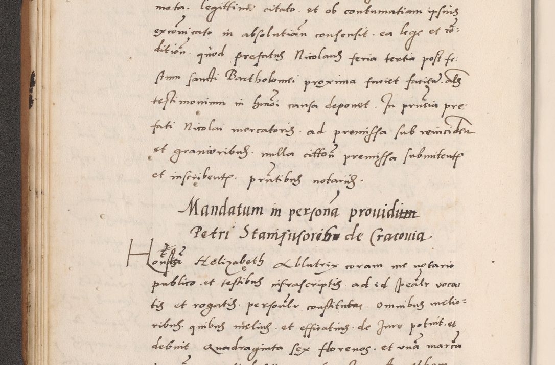 Zdjęcie nr 54 dla obiektu archiwalnego: Acta actorum causarum, sentenciarum tam diffinitivarum quam interlocutoriarum et obligacionum coram reverendo domino Petro Mischkowski custode Kielcensi, canonico vicarioque in spiritualibus generali Cracoviensi ad annum Domini millesimum quingentesimum octavum, cuius indicio est sexta, pontificatus sanctissimi in Christo patris et domini nostri domini Pauli divina providencia pape tercii feliciter moderni, anno coronacionis quarto decimo continuantur